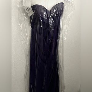 Vintage Purple strapless bridesmaid dress